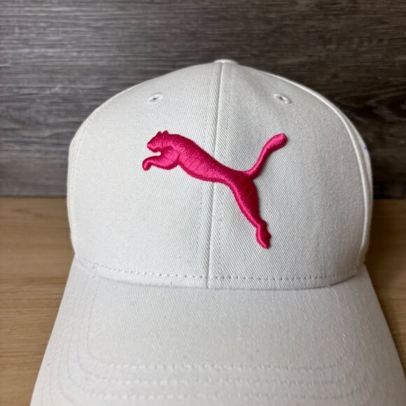 Puma Hat Cap Fitted One Size White Pink Performance Golf - Picture 2 of 9